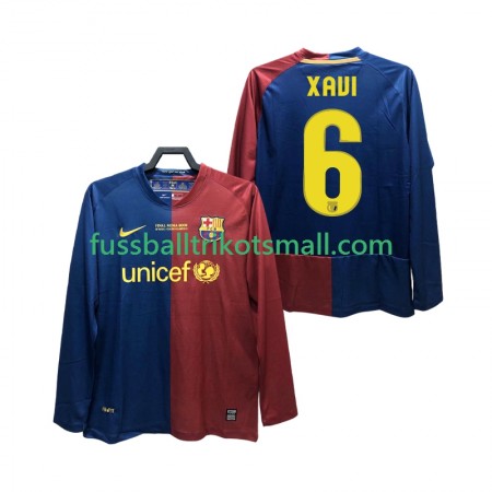 Fußballtrikots FC Barcelona XAVI 6 Champions League 2008 2009 Retro Langarm Heimtrikotsatz kaufen